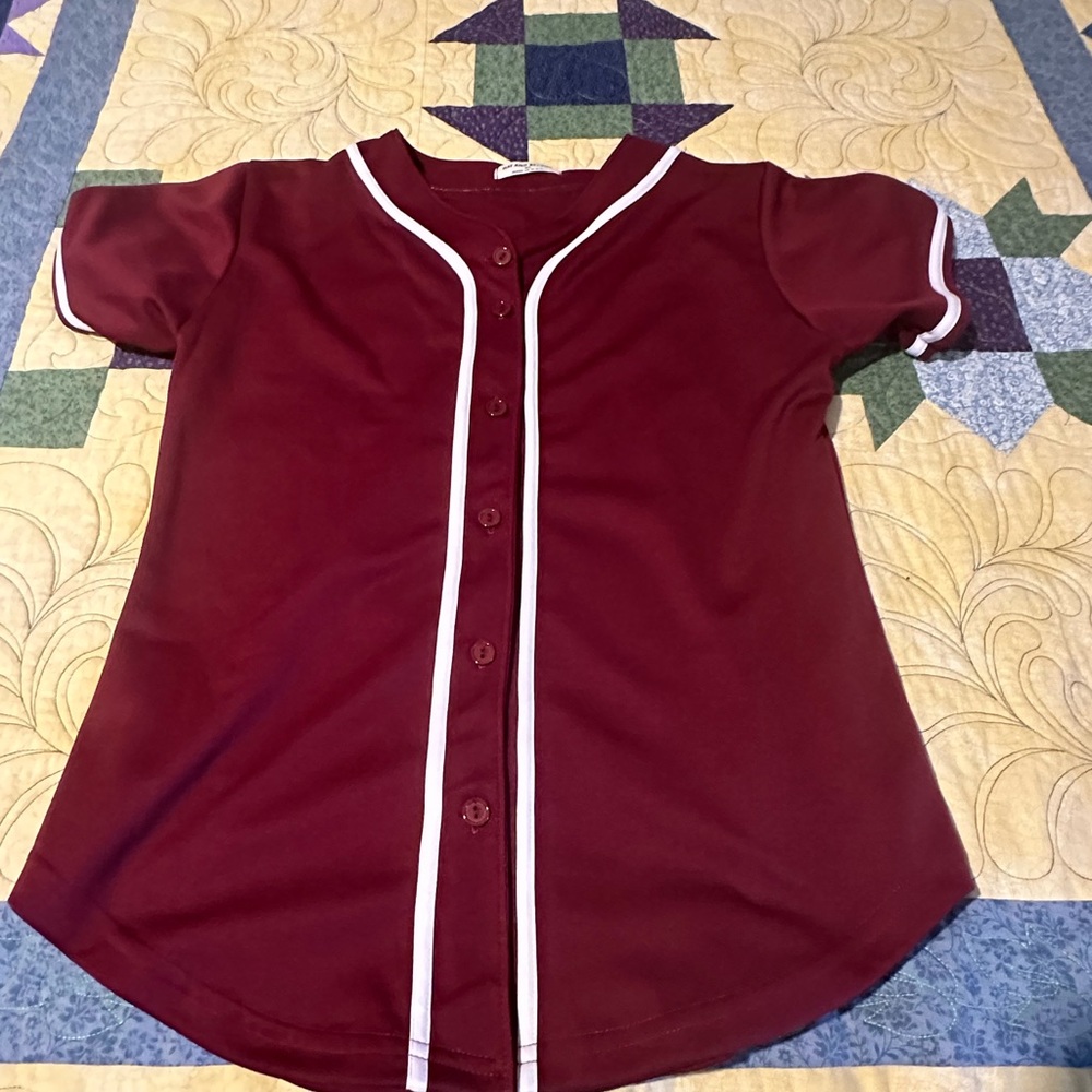 Women's Maroon Button-Up Jersey